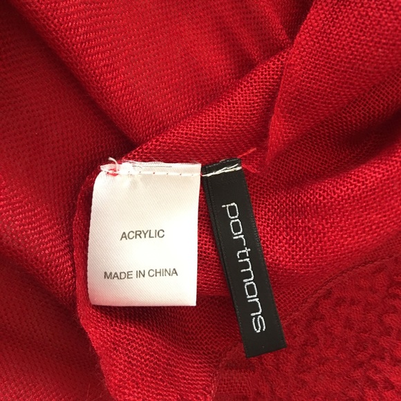 Portmans Deep Red Acrylic Scarf NWOT - Picture 9 of 15